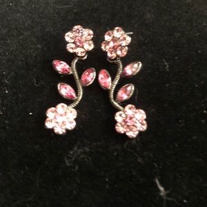 Pink stone fashion earrings
